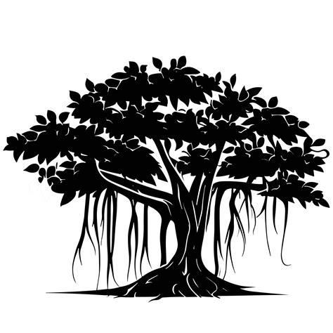 black and white tree png